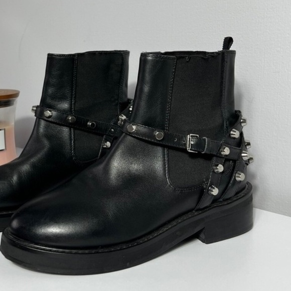ISO - Balenciaga Black Silver Studded Ankle Boots - Picture 3 of 3